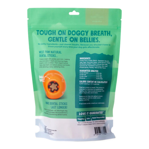 West Paw Dental Stick Dog Treats - Parsley  & Mint - Small - 14oz Pouch